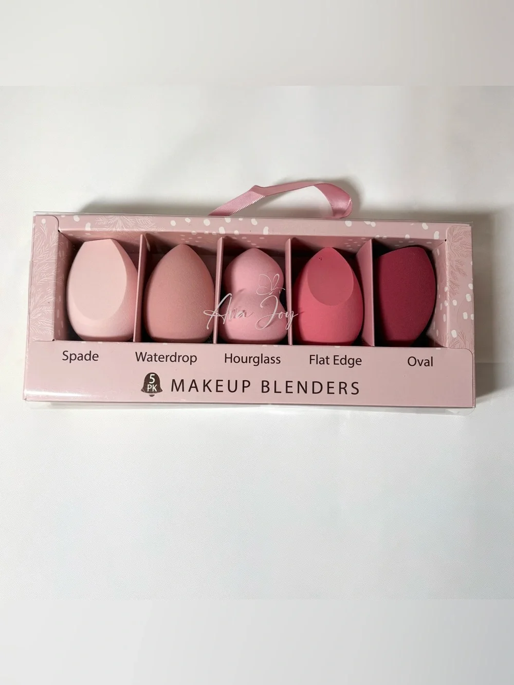 New Set of 5 Makeup Blender Sponges Hypoallergenic Latex Free Shades of Pink